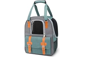 ALLSOPETS Mochila para Perros Gatos Transportín Viaje Mochilas Bolsa de Transporte para Mascota Transpirable Viajes Senderismo Camping para Pequeño Perro y Grande Gatos Verde A