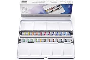 Winsor & Newton acuarela Cotman - Caja de acuarela Sketcher - set de 24 medio godets, colores surtidos