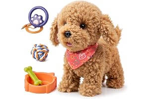 TUMAMA KIDS Interaktiv hundleksak för barn, fjärrkörande hund, promenader och skällande koppel, hundleksak för barn från 2, 3