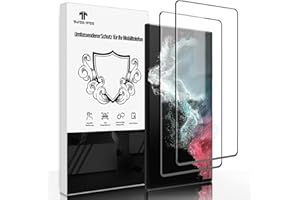 THREE-TREE Schutzfolie für Panzerglas für Samsung Galaxy S22 Ultra 5G, 2 Stück Panzer Schutz Glas Fingerabdruck-ID Unterstützen, 3D-Volle Bedeckung Passt Perfekt, 9H Displayschutzfolie für Galaxy S22 Ultra -3