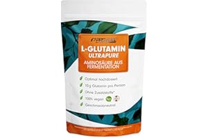 ‎PROFUEL ProFuel L-Glutamin Pulver 500g vegan, optimal hochdosiert & geschmacksneutral, ohne Zusatzstoffe, ultrapure mit über 99, 9% Reinheit, L-Glutamine aus Fermentation, laborgeprüft, Vorrat für 50 Tage