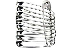 eRadius 10 x Extra Large Safety Pins Kraft Craft Pins Size 4 / 55mm 10Pcs Silver