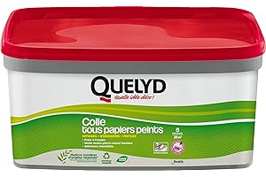 Quelyd Colle Tous Papiers Peints Avec Indicateur Coloré en Pâte – Prête à l'Emploi – Papiers Peints Intissés, Standards, Vinyles et Spéciaux – Sans Solvant – Seau de 3 Kg, Rose