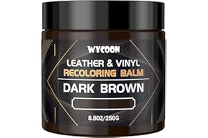 WYCOON Kit Riparazione Pelle Marrone Scuro - Tintura Liquida, Vernice e Crema Colorante per Divani, Mobili, Sedili Auto, Scarpe, Giacca| Ripristina Pelle Graffiata e Sbiadita