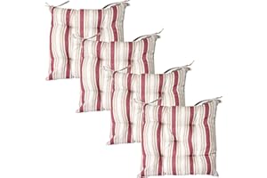 Viste Tu Hogar Pack 4 Cojines para Silla 45 x 45 cm, Relleno de Poliester con Diseño de Rayas, Cómodas y Blandas, Ideal para la Decoración de Cocina, Salón o Terraza, Fabricado en España, Morado Rayas