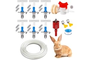 ZHEQOGZH Automatic Rabbit Watering System (Blue, 6 pcs)