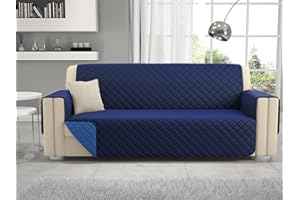 Passione per le tele Copridivano reversibile in microfibra antimacchia e antipelo. Salvadivano Bicolor disponibile in 6 varianti made in Italy (Blu scuro/chiaro, 3 posti)