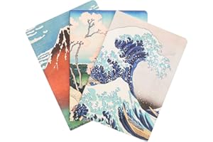 Grupo Erik: Set 3 Quaderni A5 The Great Wave of Kanagawa | Pack 3 Quaderni A5 da personalizzare, quaderni appunti con copertina flessibile, carta d'avorio 80g/m², Hokusai Collection