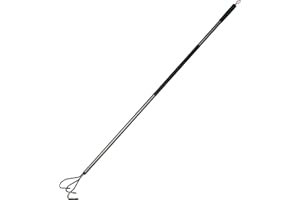 Fiskars Cultivador de jardín ergonómico Longitud: 165 cm, púas de acero/Mango de aluminio, Gris/Negro, 1001301