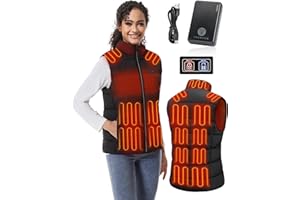 TODWARM Beheizbare Weste Damen mit Powerbank Heizweste, 15 Beheizte Zonen Beheizte Weste für Laufen Golf Wandern Reiten Beheizte Jacke