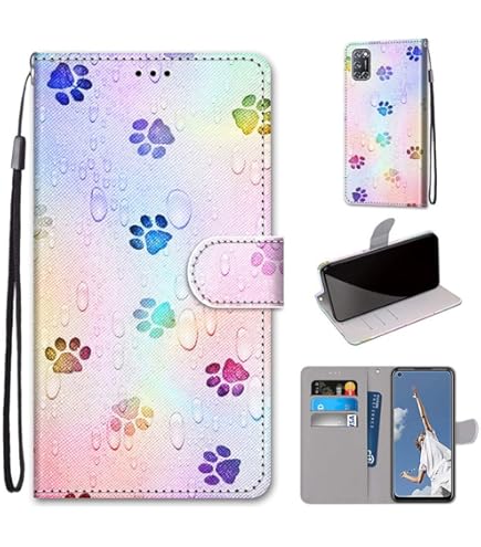 Cover A Portafoglio Per OPPO A94 5G – Pelle PU Con Stampa Leopardo Marrone – Custodia Magnetica Con Porte Carte E Supporto