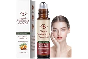 CHUNBIN Castor Oil and Frankincense Eye Roller Ball,Organic Castor Oil Roll On for Eyes,Nourishing Eye Serum Roller,Brightening Ey/e Roll-On for Reducing Dark Circles & Wrinkles,Soothing Ca/stor Oil for Skin