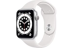 Apple Watch Series 6 (GPS, 44MM) Aluminiumgehäuse Silber mit Weiß Sportarmband (Generalüberholt)