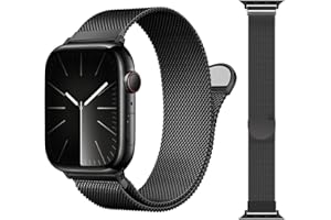 MRAIN-H Original Patented Milanese Loop Compatible with Apple Watch Straps 38mm 40mm 41mm 42mm 44mm 45mm 49mm for Women Men, Magnetic Bands for iWatch Strap Series 9 8 7 6 5 4 3 SE Ultra 2 1
