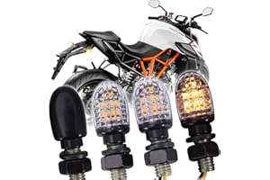 JMTBNO 4Pcs Motorrad Blinker LED E-geprüft 7 LEDs Micro Blinker 12V Universal 2835 SMD Mini Lampe Birne Wasserdicht M8 für Street Bike Cruiser Elektrisch Roller Quad Motocross Off-road