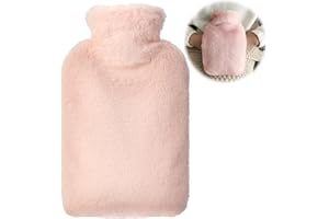 OVOOKER Borsa Acqua Calda con Coperchio Morbid in Peluche - Bottiglia d'acqua Calda da 2L a Prova di Perdite con Tasca a Canguro, Borse Calde per Bambini e Adulti, Fornire Calore e Comfort, Rosa