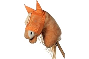 HKM- Hobby Horsing Maschera Anti-Mosche, Colore: Arancione Horse, 15268