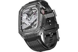 SUPLINK Silicone Bands with Stainless Steel Case for Apple Watch Ultra 3/2/1 & SE 3/2/1 & Series 11 10 9 8 7 6 5 4 3 2 1 49mm 46mm 45mm 44mm 42mm 41mm 40mm 38mm, Rugged Bumper for Men