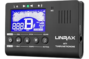 Linrax MT1 Metrónomo Afinador, Metrónomo Sintonizador Digital Generador de Tonos 3 en 1 para Guitarra Bajo Ukelele Violín Saxofón Trompeta Clarinete Flauta, Afinador Cromático para Todos Instrumentos
