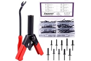 Swpeet,Set di 131 pezzi di pistola per rivetti in polipoli con 1 strumento per la rimozione dei rivetti, per la rimozione di clip in metallo o plastica, incluso