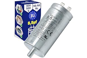 Condensador de Arranque 8,5µf para Secadora 400V - 500V 50/60Hz -25 a +70°C con Código Original C00258619 para Indesit 482000023051 para Whirlpool - MADE IN EU - MONTERAL