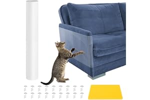 Kinsinder Anti Scratch Sticker Self-Adhesive Furniture Protector 30x300cm, Clear Plastic Cat and Dog Couch Guard for Sofa Carpet Door Self Adhesive Pet Proof Sofa Shield, Invisible Scratch Deterrent