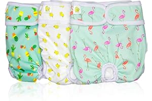 PET MAGASIN Pañales Reutilizables para Perros [Paquete de 3] Pañales Sanitarios para Mascotas, Altamente absorbentes, Lavables a máquina y ecológicos (Pattern, L)