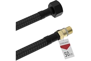 KIRCHHOFF Flexibler Anschlussschlauch 500 mm, 3/8"IG x M10AG, 3/8 Zoll Schlauch schwarz, Anschlussschlauch für Wasserhahn Küche und Wasserhahn Bad, Schwarzer Flexschlauch 3/8 Zoll, 986266348