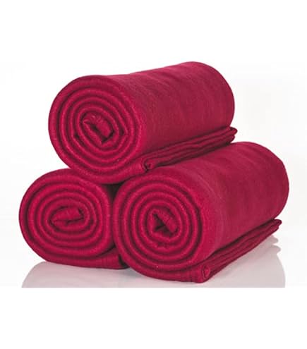 Lot De 4 Couvertures Polaires Betz 130x170 Cm - Orange - Douces Et Chaudes Pour Canapé Ou Lit