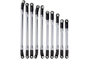 INJORA RC Link Rod 10pcs Linkage con Cabeza de Varilla de Plástico para 1/10 RC Crawler Axial SCX10 II 90046 (Gris)