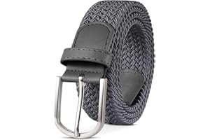 TANGCHAO Cintura Elastica Intrecciata per Uomo e Donna Cinturino Elastica Intrecciata con Fibbia in Lega di Zinco 33mm (1.25") Colori Multipli