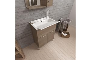 Kiamami Valentina - Mobile lavatoio 2 ante quercia naturale con stroinatoio | Pratico
