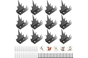 Yowmina Lot de 12 Pic Anti Pigeon, Pique Anti Pigeon pour Dissuader Les Oiseaux, Pics Anti Pigeons pour pour balcons, Jardins sur toits ou barrières d'intimité, Noir