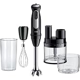Braun MultiQuick 5 Pro - 1000W Mini Processor Food Black | Hand Blender, PowerBell VPlus, 25 Speed. + Turbo, Chopper 500 ml,