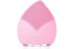 SUNMAY Leaf Spazzola Pulizia Viso Silicone con Funzione di Memoria, Timer e Silicone Extra Morbido per Smalto e Scrub Viso, Anti-età Impermeabile Detergente per il Viso (Rosa Chiaro)