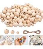 300 Stück Holzkugeln 10 Mm Mit Loch – Natur, Zum Basteln, DIY, Schima-Holz