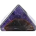 Crystal Heaven Certified Amethyst Chevron Pyramid - 1" Inch Crystal Pyramid for Positive Energy, Vastu, Reiki and Chakra Healing