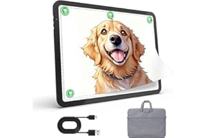 ZOCELIGHT 9000 Lux Superhell Wiederaufladbare A4 Leuchttisch mit Tasche,Ultra Leuchtplatte mit 4000mAh Batterie für Diamantmalerei, Magnet Lichttafel, LED Licht Pad für Skizzieren,Zeichnen,Tattoo(Schwarz)