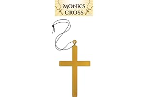 CARD AND PARTY STORE Halloween Large Cross Priest Vampire Monk Nun Crucifix Gold Necklace