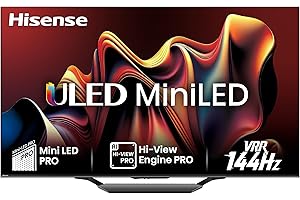 Hisense TV 55" Mini-LED 4K 55U72NQ, Smart TV VIDAA U7, Dolby Vision IQ, HDR 10+ Adaptive, 144Hz Game Mode PRO, Alexa Built-in, VIDAA Voice, Tuner DVB-T2/S2 HEVC 10, lativù 4K, 55'', 2024 U7 144Hz