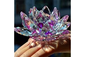 BESOT Cristal de Cuarzo Cristal de Loto Casa Decoración de la Boda Feng Shui Cristales Piedra Recuerdos pietre naturali minerali (Morado, 3.15inch)