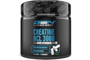 ‎GEN GERMAN ELITE NUTRITION Creatine HCL - 365 Kapseln - Hochdosiert mit 3000 mg reinem Kreatin Hydrochlorid pro Tagesdosis - Maximale Aufnahme & Bioverfügbarkeit - 100% Vegan