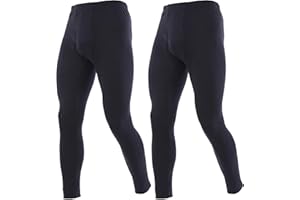 YUSHOW Mens 2 Pack Thermal Underwear Bottoms Long Johns for Men Thermal Warm Baselayer Ultra Soft Trousers Leggings Pants