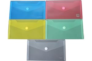 ‎EXXO BY HFP EXXO by HFP 90500 Dokumententasche mit Klettverschluss DIN Lang, 10 Stück, farbig sortiert, Farblich sortiert, 225 mm x 125 mm