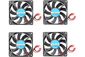 Jopto 4 stycken 8015-fläktar, DC 24 V, borstlös kylkylkylkylfläkt, 80 x 80 x 15 mm, tyst 2 pin kylfläkt med 26 cm kabel för 3D-skrivare, PC CPU, datorhölje, fläktkylare