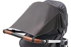 DIAGO Sonnenschutz für Kinderwagen mit Seitenschutz, UV-Schutz 50, universelles Sonnenverdeck für Kinderwagen, Sonnendach, Sonnenrollo, Sonnenschutz für Babys, Farbe: Anthrazit.