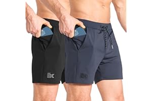 ZENWILL Ligero Deporte Pantalones Cortos Hombre con Cremallera Bolsillos, Short Hombre Entrenamiento Secado Rápido