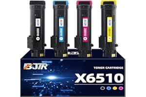 BJTR Compatible 6510 6515 Toner Cartridge Replacement for Xerox Phaser 6510 6510dn 6510n 6510dni WorkCentre 6515 6515dn 6515dni 6515dnw 6515n 6515nw (1 Black, 1 Cyan, 1 Magenta, 1 Yellow, 4-Pack)