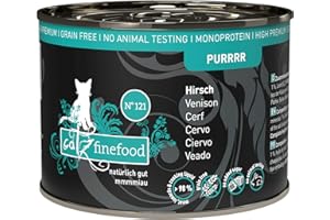 catz finefood Purrrr Monoprotein karma dla kotów mokra nr 121, dla kotów wrażliwych na odżywianie, 70% zawartości mięsa, puszka 6 x 200 g