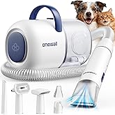 oneisall Corta-pelos cães com aspirador de cabelo, 15000 Pa Aspira 99% do cabelo dos animais de estimação, máquina de corte s